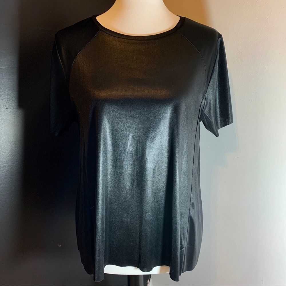 Faux leather T-Shirt